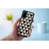 iKins Schutz-Handyhülle für Samsung Galaxy S20 – Pyramidenstruktur, schwarz