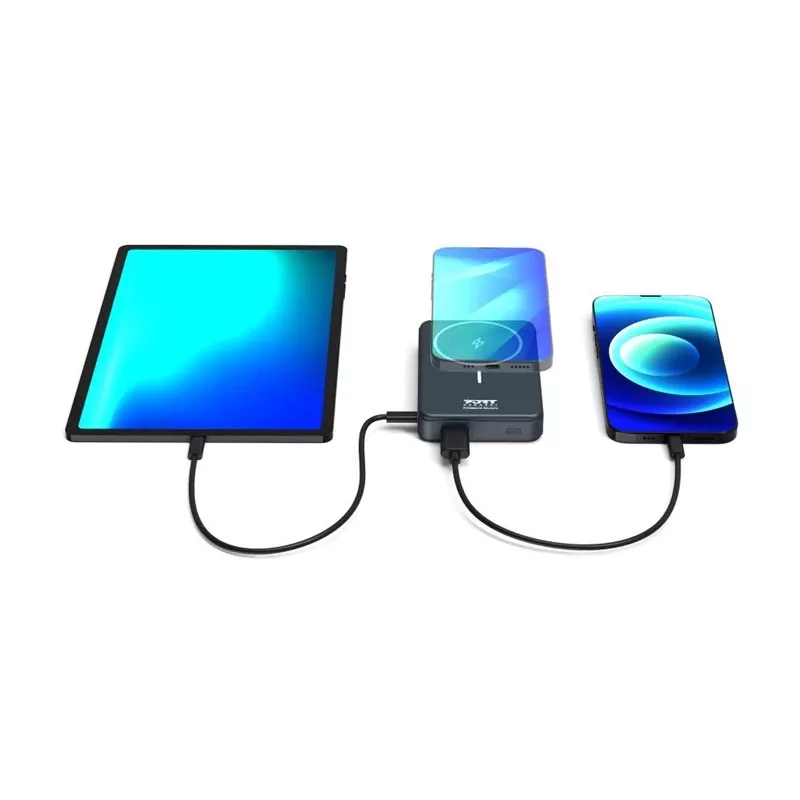 Port Designs 907005 Powerbank 10000 mAh kabelloses Laden Schwarz