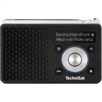 Tragbares Radio TECHNISAT DIGITRADIO 1 A — DAB+/FM, OLED-Display, USB-C, 3,5-mm-Kopfhörer, 1 W, schwarz/silber