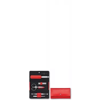 ZWILLING Twinox 97092-002-0 Maniküre-Reiseset, rotes Lederetui, 5-teilig