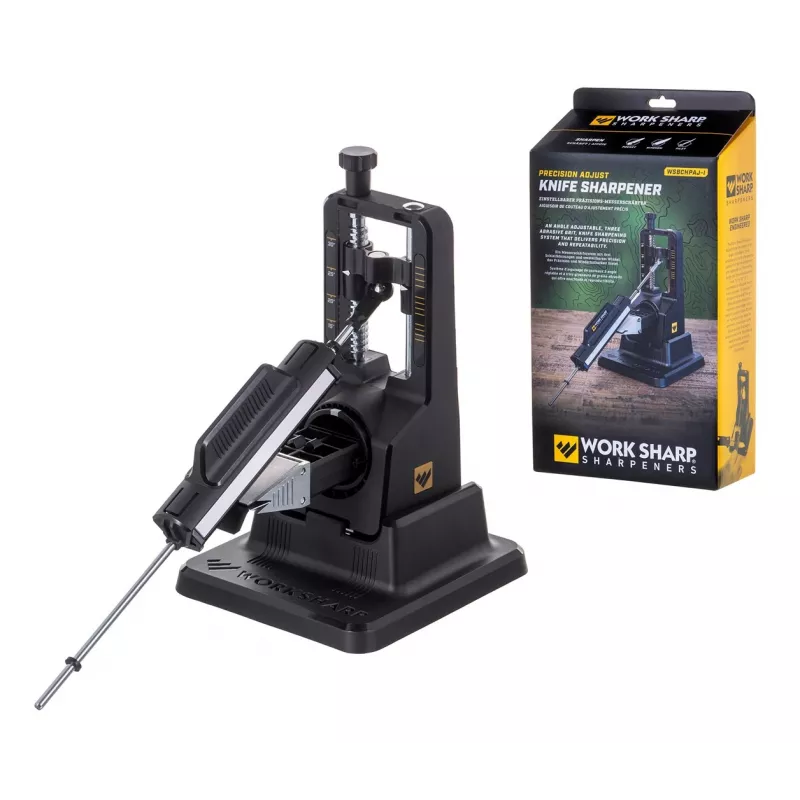 Messerschärfer Work Sharp Precision Adjust 09DX164 einstellbarer Winkel mit Keramik-Abziehstab, Diamantplatten, schwarz, 243,8×165,1×143,3 mm