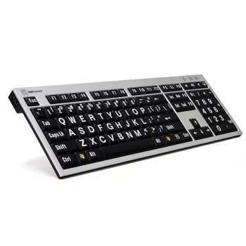 Tastatur Logickeyboard LKB-LPRNTWB-AJPU Office USB Französisch Schwarz Silber