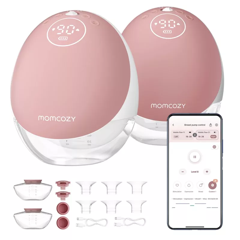 Momcozy M9 Doppelte elektrische Milchpumpe Rot, 150ml
