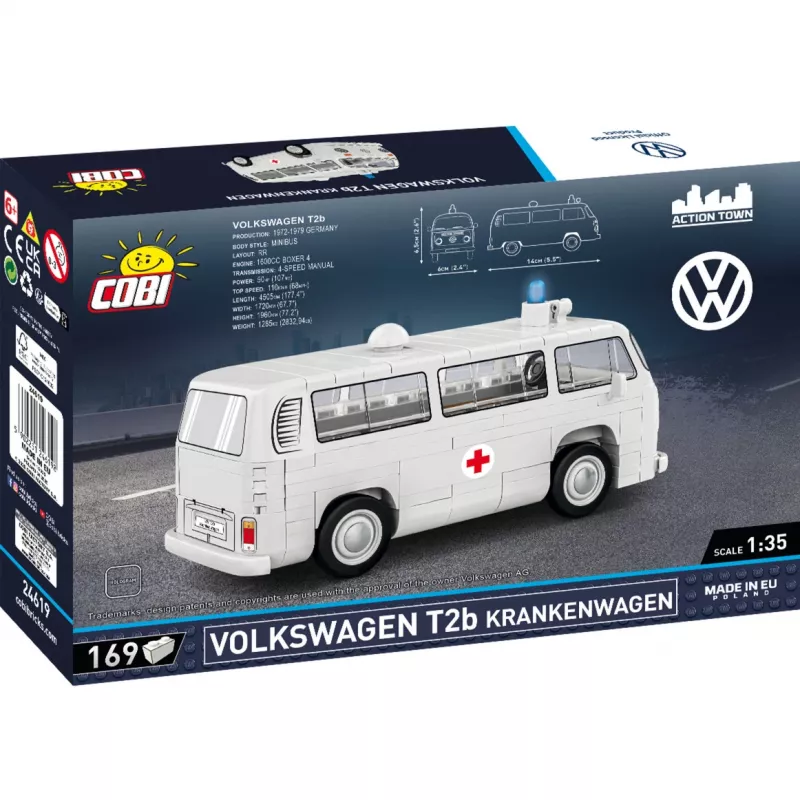 Cobi Modellbausatz Volkswagen T2b Krankenwagen 1:35 grau