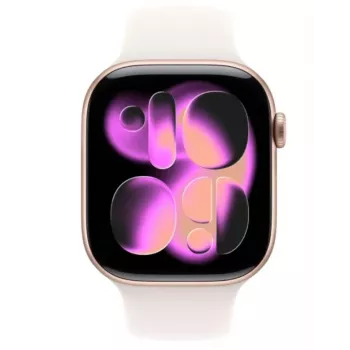Apple Watch Series 11 GPS 46mm Roségold Aluminiumgehäuse mit Light Blush Sportarmband S/M