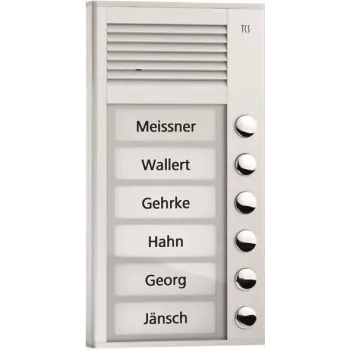 Aufputz-Türstation PAK06-EN Audio 6 Tasten 1-reihig AP Silber (PAK06-EN)