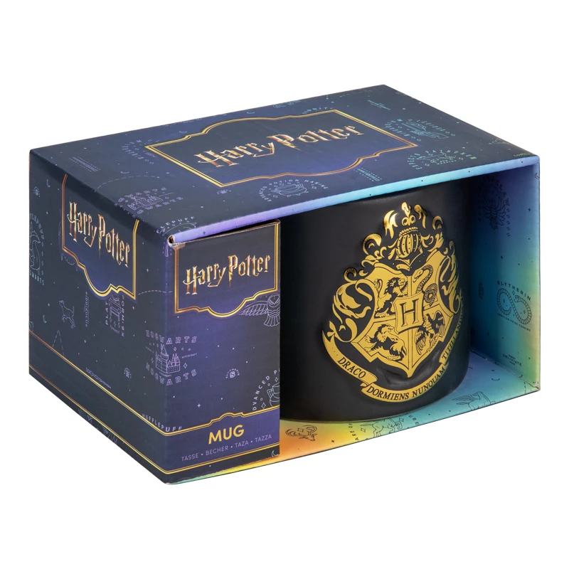 Keramikbecher Paladone Hogwarts-Wappen geprägter Becher – geprägtes Hogwarts-Wappendesign, Standardvolumen 330–400 ml