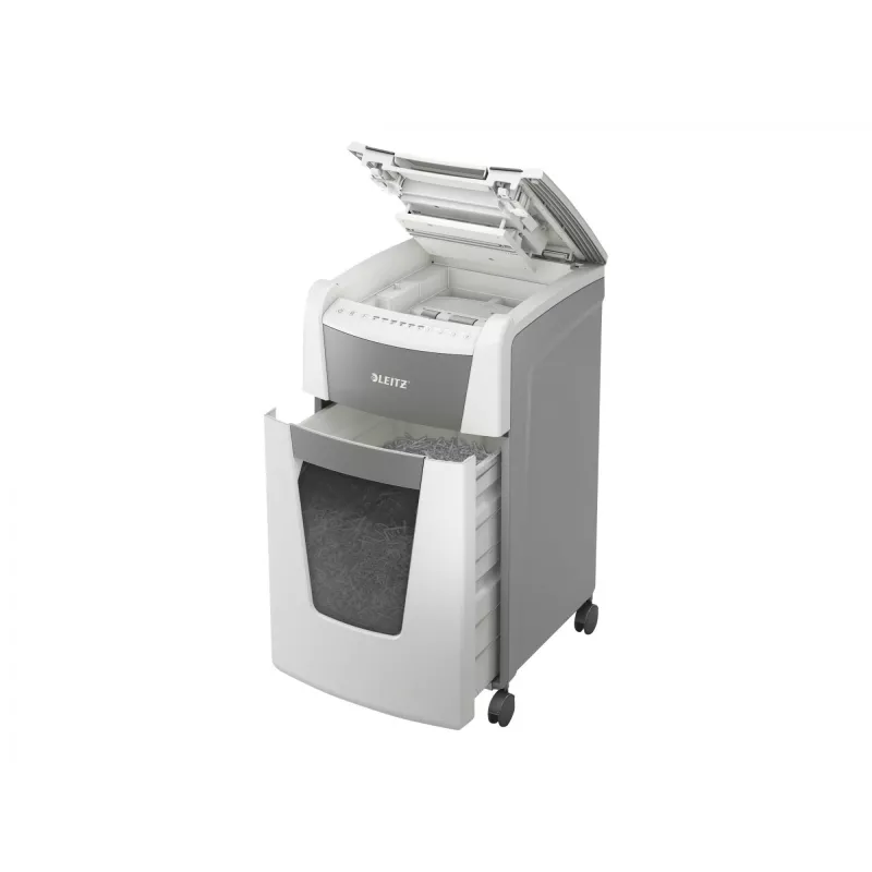 Leitz IQ Autofeed Office 300 Automatischer Aktenvernichter P4, Kreuzschnitt, 22 cm, 4 x 30 mm, 60 L, 500 Blatt, 55 dB