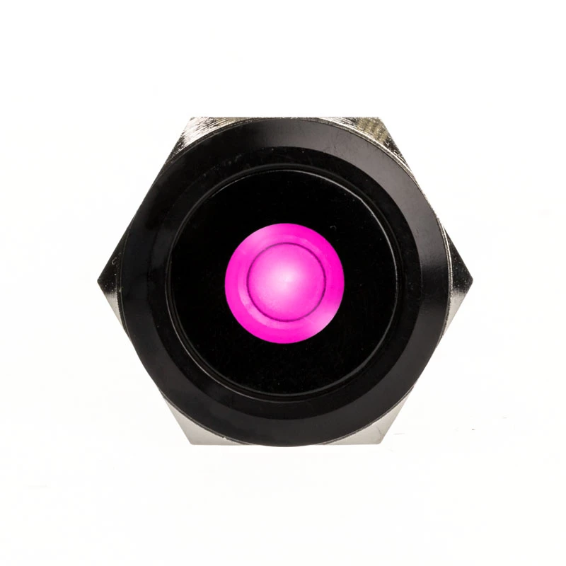 DimasTech Vandalismustaster 25mm Schwarzline Dot RGB (PD224) vandal-resistenter Drucktaster