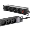 Qoltec Aluminium-PDU für 10'' RACK | 1U | 16A | 4xFRANZÖSISCH | 1,8m