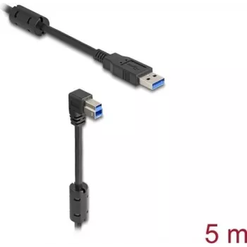 DeLOCK USB-Kabel Typ-A Stecker auf Typ-B Stecker 90° nach unten abgewinkelt 5 m