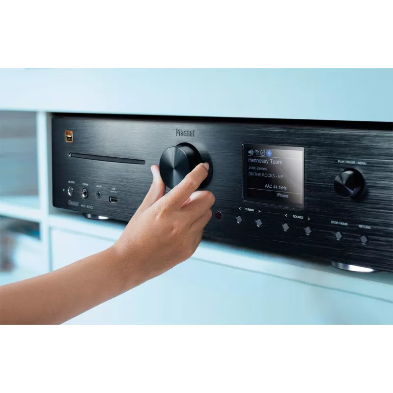Stereo-Receiver Magnat MC 400 — 2.0 Kanäle, 40 W pro Kanal, CD-Player, Wi‑Fi, Bluetooth, DAB/FM, Ethernet (schwarz)