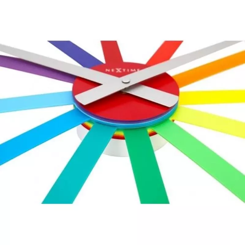 NeXtime Uhr 2995di Colour Guide, Ø 60 cm, Wand, Mehrfarbig