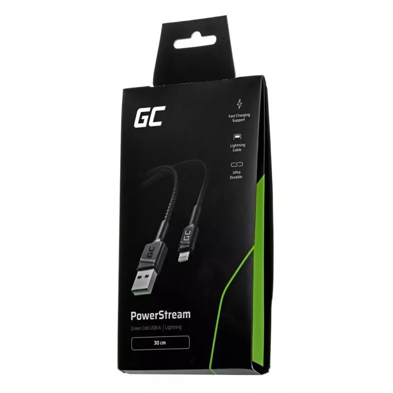 Green Cell KABGC24 Lightning-Kabel 0.3 m Schwarz