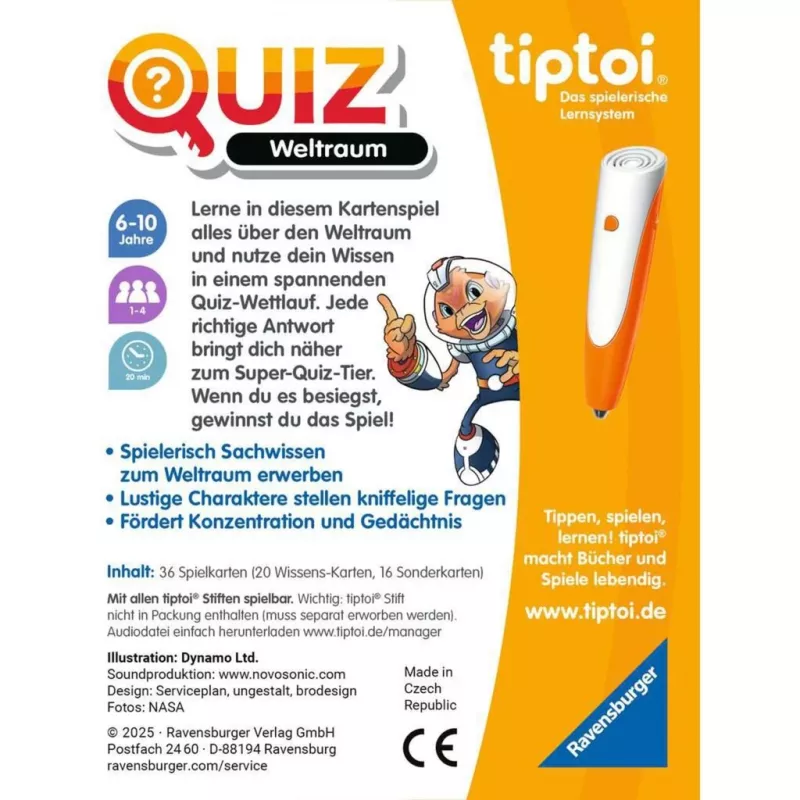 tiptoi Quiz Weltraum, Quizspiel
