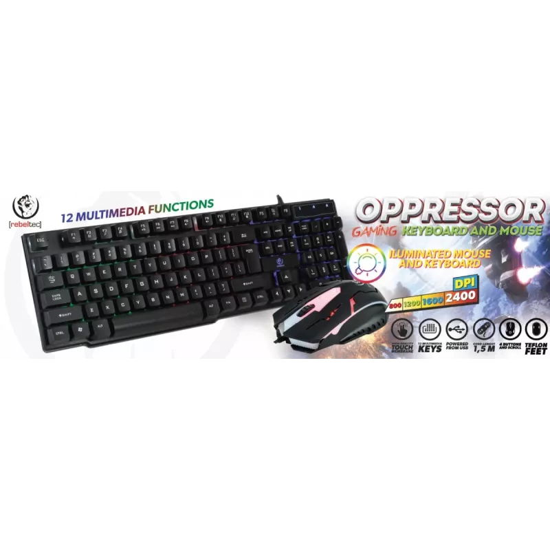 Rebeltec Kabelgebundenes Tastatur- und Maus-Set