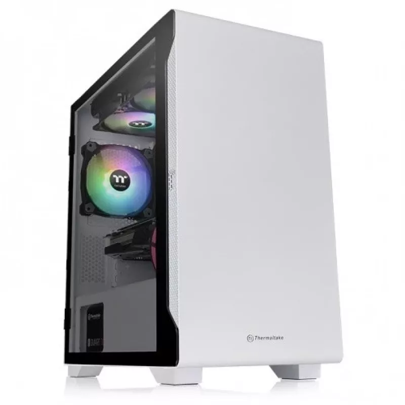PC-Gehäuse Thermaltake S100 Tempered Glass Snow Edition Micro Tower Weiß