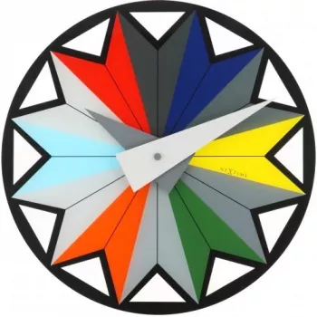 NeXtime Uhr 8163 Circus, Ø43 cm, Wand, Schwarz/Mehrfarbig