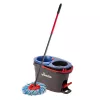 Bodenwischer VILEDA Mikrofaser 320 mm, Teleskopstiel 55–123 cm, waschbar, 360° drehbarer Kopf, schwarz/blau/rot