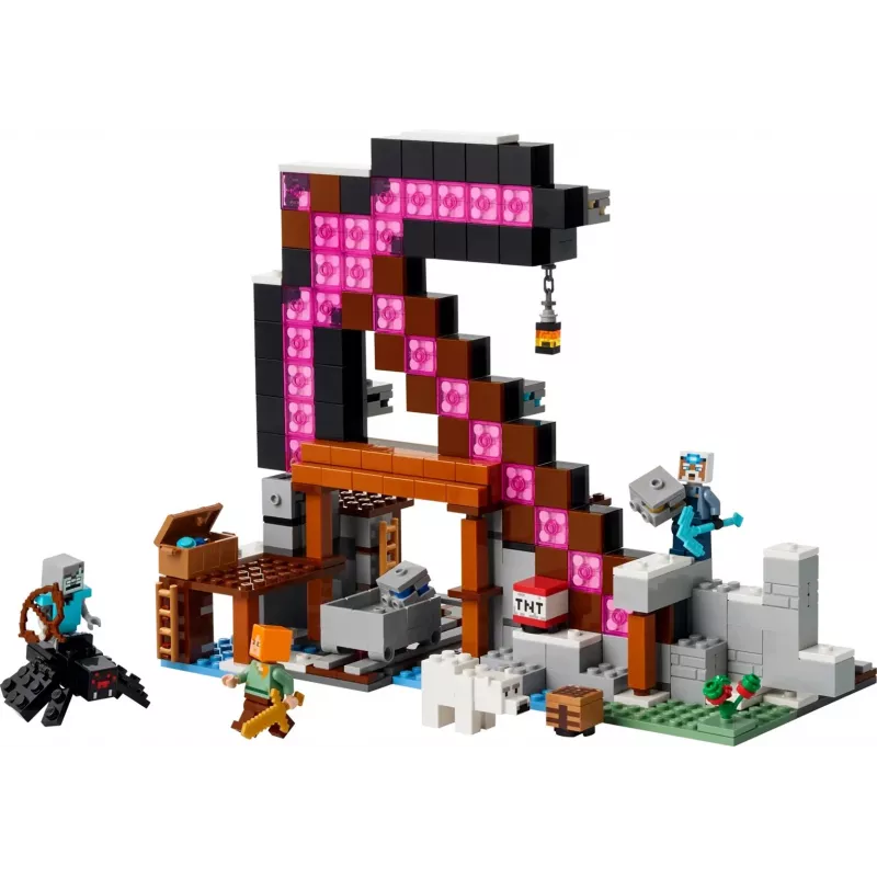 Konstruktionsspielzeug LEGO Minecraft The Pickaxe Mine Set 21277 – 530 Teile, 3 Minifiguren, Alter 8+