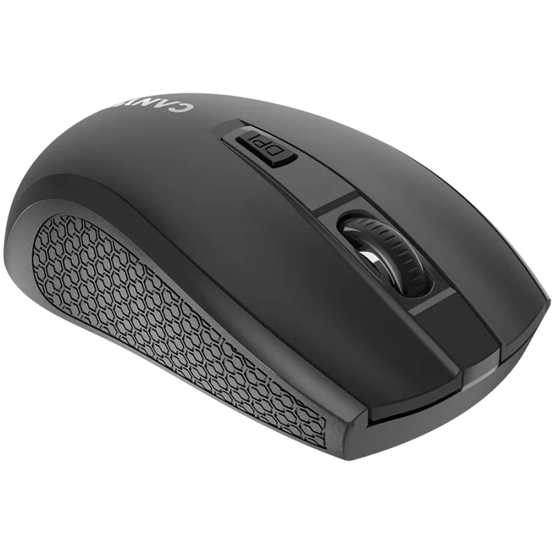 CANYON MW-7, 2,4 GHz kabellose Maus, 6 Tasten, DPI 800/1200/1600, mit 1 AA-Batterie, Größe 110*60*37 mm, 58 g, schwarz