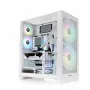 Computergehäuse THERMALTAKE View 390 TG Snow White Mid-Tower mit Seiten- und Frontteilen aus gehärtetem Glas
