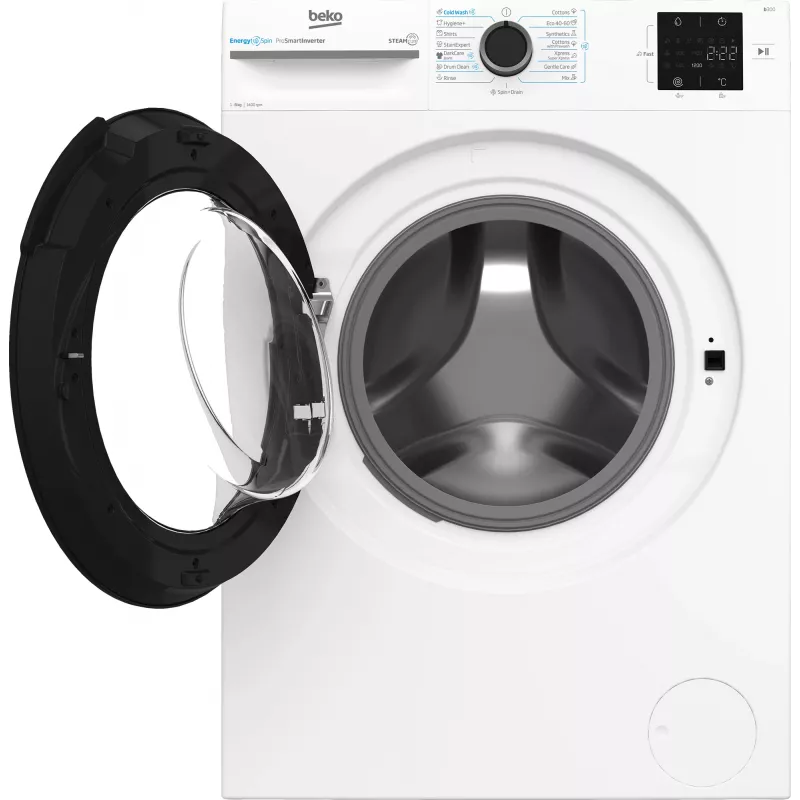 BEKO Waschmaschine BM3WFSU38413WB, 8 kg, Energieklasse A, 51,8 cm, 1400 U/min, Invertermotor