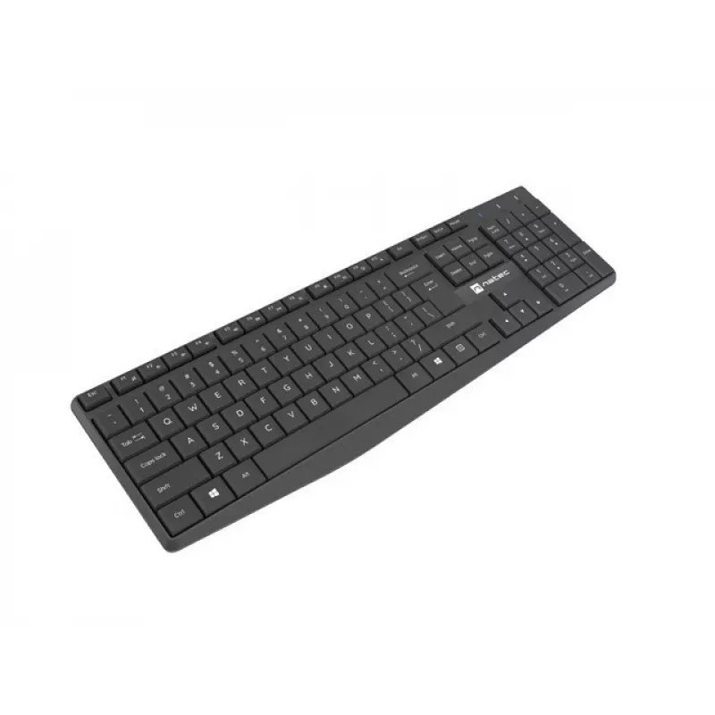 Kabelgebundenes USB-Tastatur- und Maus-Set NATEC SQUID — QWERTY US International, 105 Tasten, Schwarz, 1600 DPI Maus
