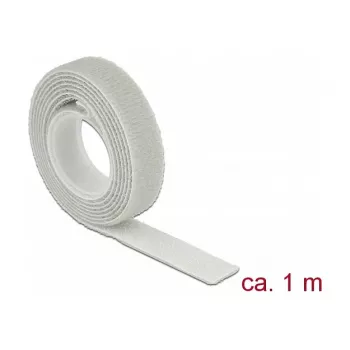 Klettverschlussband DELOCK 18274 — grau, 13 mm × 1 m, 1 Stück