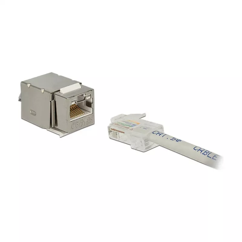 Keystone-Modul DELOCK 86404 – RJ-45 silber, 38,5 × 22,3 × 17,3 mm