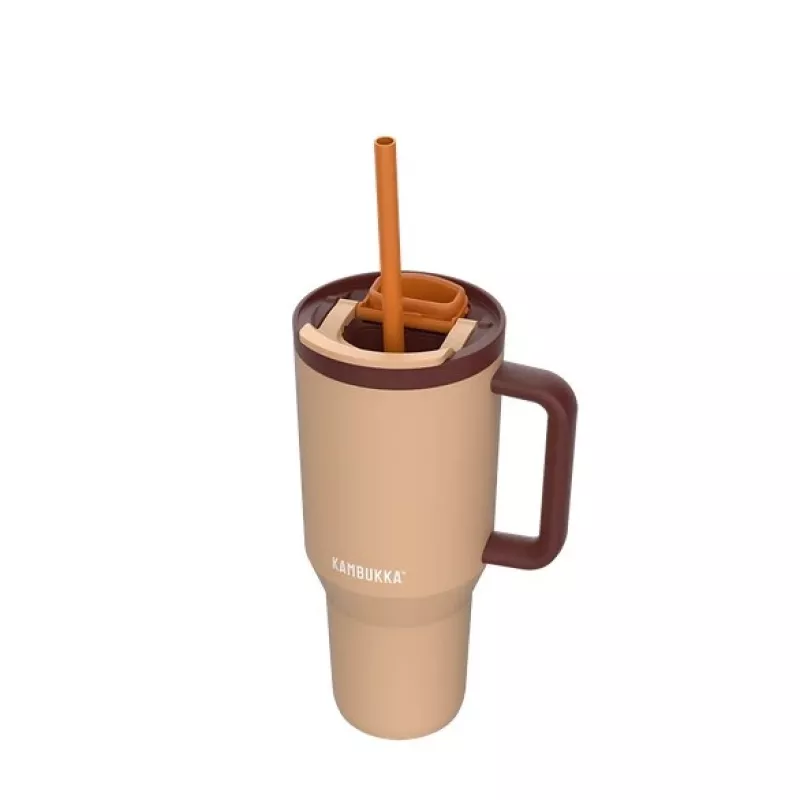 Thermobecher mit Teleskopstrohhalm Kambukka Rio Tumbler 950 ml Almond Dream