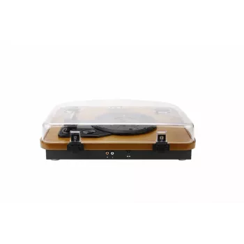 Riemengetriebener Audio-Plattenspieler AKAI ATT-11BT — Braun, 33/45/78 U/min, 0,8 W RMS