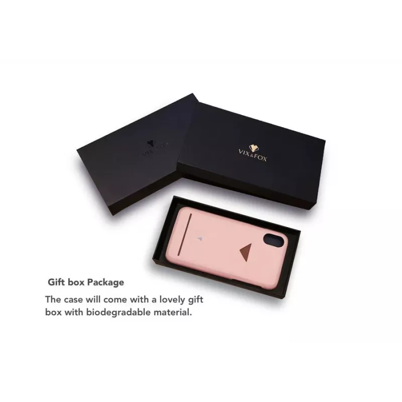 Card Slot Back Shell VixFox für iPhone X/XS — Pinke Schutzhülle mit Kartenfach