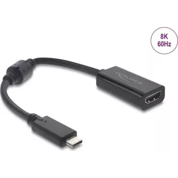 USB Type-C-zu-HDMI-Adapter DELOCK 8K 60 Hz HDR HDCP (DP Alt Mode) schwarz