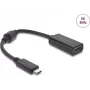 USB Type-C-zu-HDMI-Adapter DELOCK 8K 60 Hz HDR HDCP (DP Alt Mode) schwarz