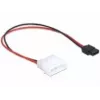 Delock Stromkabel Molex 4 Pin Stecker auf schlank SATA 6 Pin Buchse 24 cm
