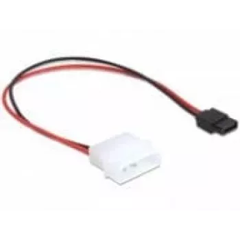Delock Stromkabel Molex 4 Pin Stecker auf schlank SATA 6 Pin Buchse 24 cm