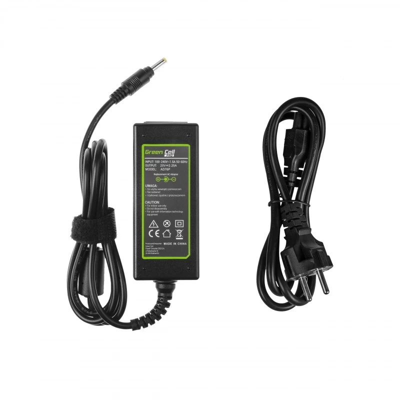 Netzteil Grün Cell AD76P 45W für Lenovo Laptops, 20V 2,25A, AC-zu-DC, 100–240V Eingang, schwarz