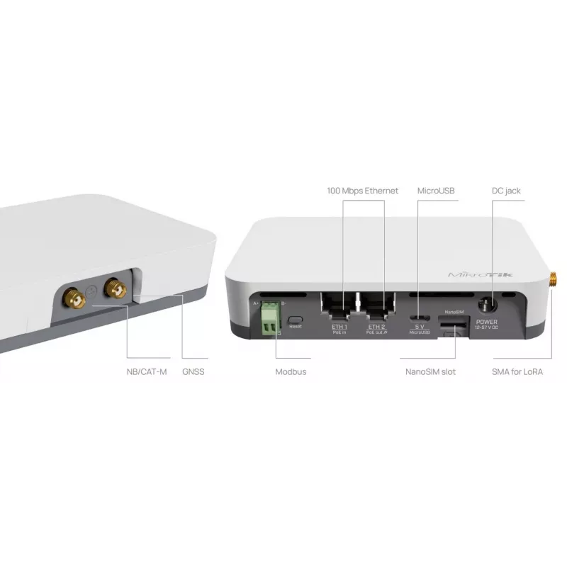 Gateway/Controller MikroTik KNOT LR8G — Single-Band 2,4 GHz, 100 Mbit/s Ethernet, QCA9531 650 MHz, RS-485, NanoSIM