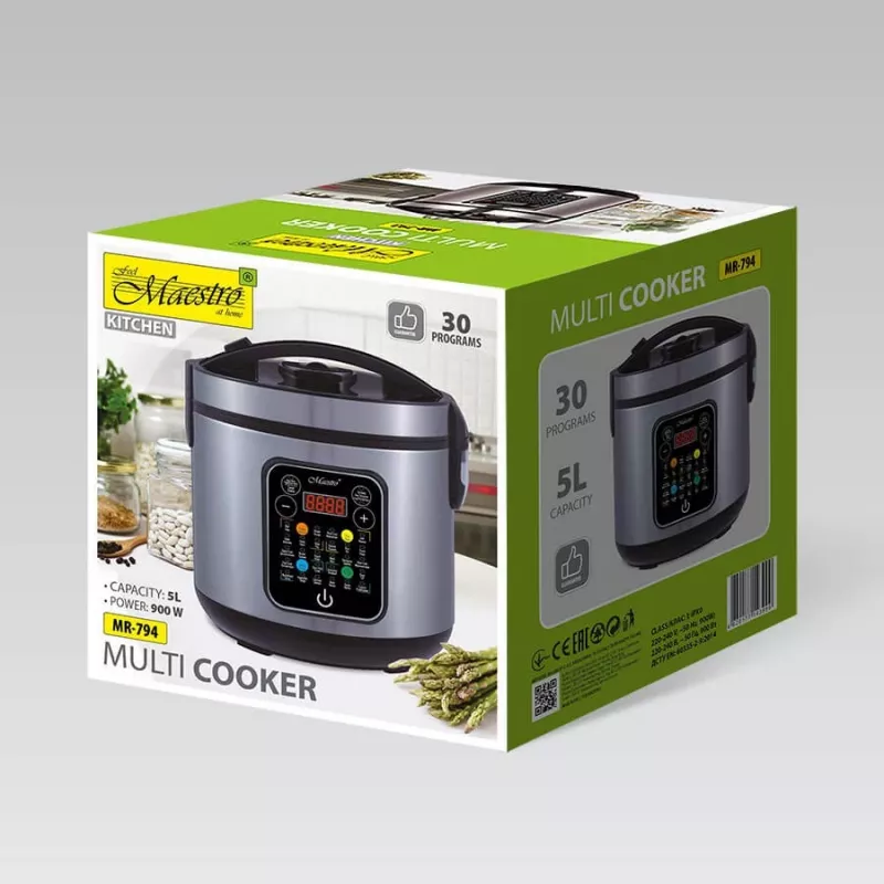 Maestro MR-794 Multikocher 5 L 900 W Schwarz, Satinstahl