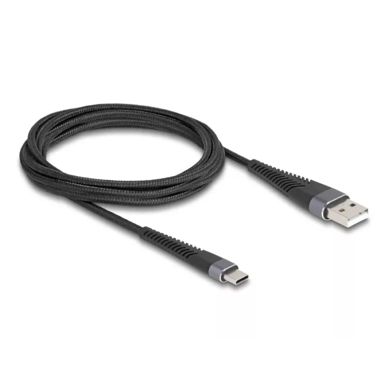 DELOCK USB-Kabel USB 2.0 2 m USB A USB C Schwarz 81122