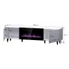 TV-Schrank Cama Meble PAFOS EF mit elektrischem Kamin 180×42×49 cm, weiß matt
