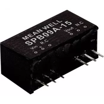 Power-Adapter/Inverter Mean Well SPB09C-15 — Eingang 36–75 V, Ausgang 15 V, 9 W, RoHS, 24 mm Tiefe