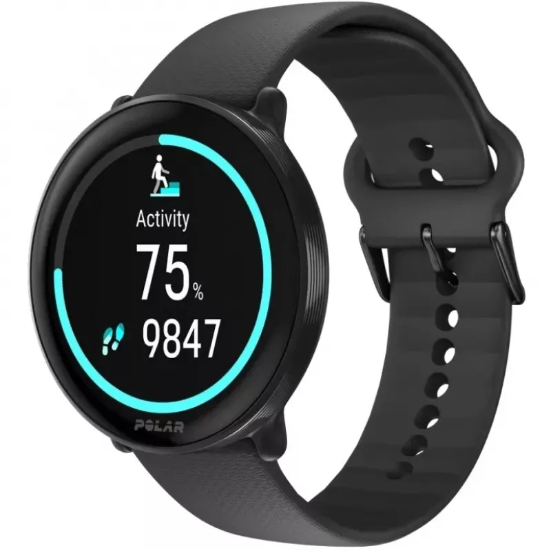Polar Ignite 3 - Sportuhr mit Armband - Silikon - Bandgröße: S/L - Display 3,3 cm (1,28 inch) - 32 MB - Bluetooth - 35 g - Night Black (900106234)