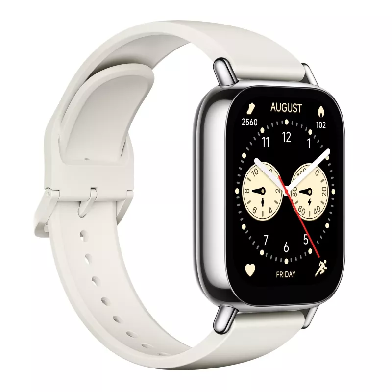Smartwatch Xiaomi Redmi Watch 5 Lite — 1,96 Zoll AMOLED, GPS, 470 mAh, Goldgehäuse, Weißes TPU-Armband