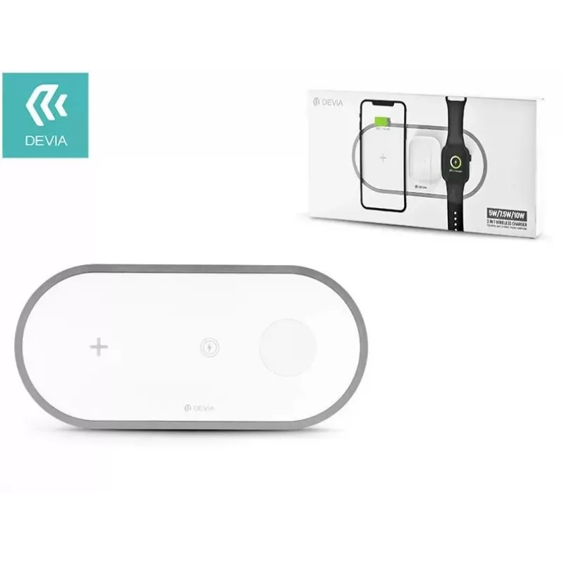 3-in-1 kabelloses Ladegerät Devia V4 10W — für Smartphone, Apple Watch, Kopfhörer