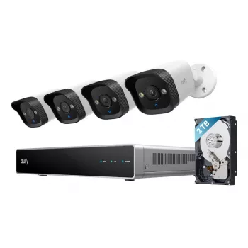 NVR Sicherheitsrekorder Eufy E40 — 8-Kanal 4K-Eingang, 2 TB HDD (erweiterbar auf 16 TB), Schwarz/Grau/Weiß