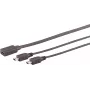 USB-Kabel S/CONN 13-20022 USB 2.0 0,3 m USB-C 2x Mini-USB-B Schwarz