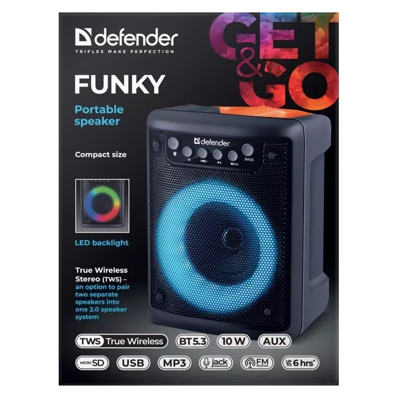 Bluetooth-Lautsprecher FUNKY 10W, 65053, DEFENDER
