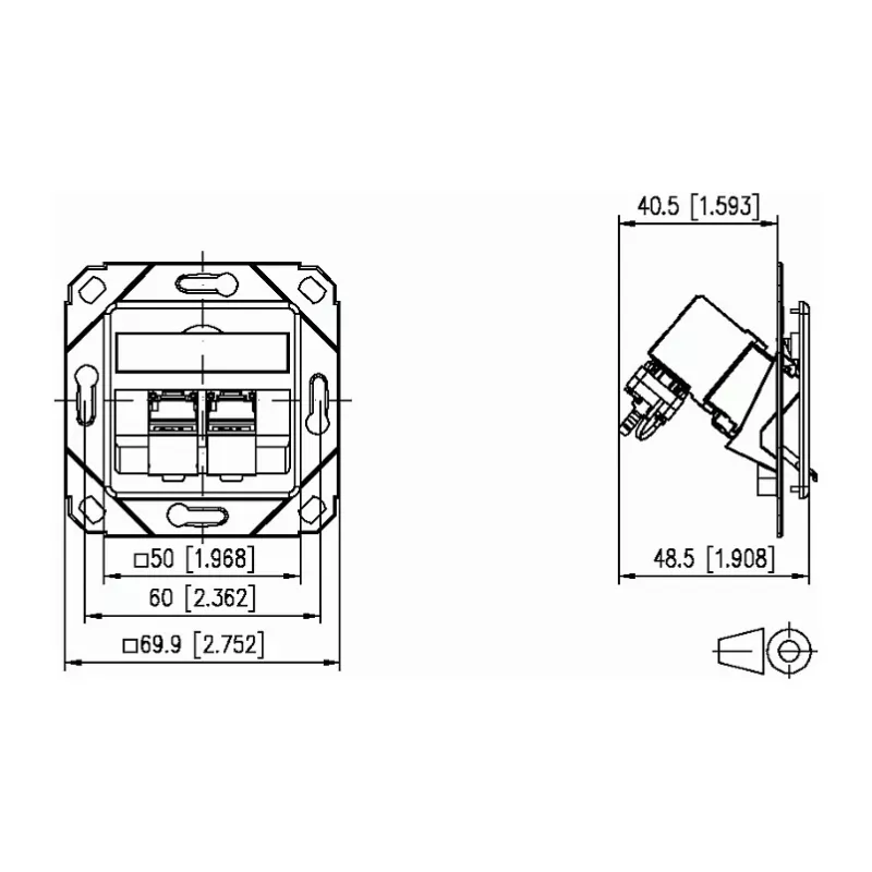 METZ CONNECT 130B12D21102-E - RJ-45 - 6a - -40 - 70 °C - Weiß - Acrylnitril-Butadien-Styrol (ABS) - Zink - GHMT - CE